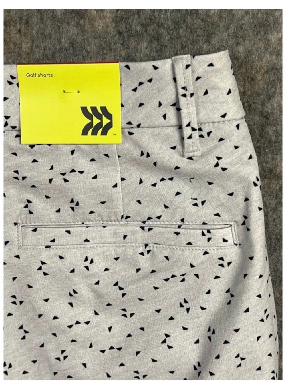 all in motion Light Gray Micro Triangle Print Flat Front Shorts